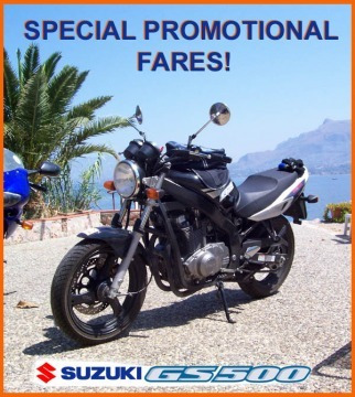 Special Fares Suzuki GS500, the cheapest rent ever!